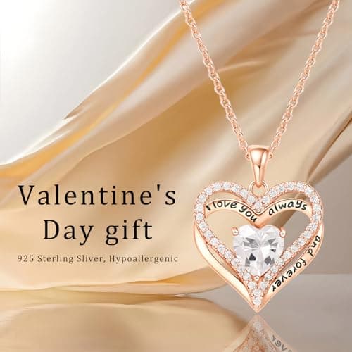 Preserved Red Rose Gift Box with Heart Necklace Eternal Real Rose Dainty Love Pendant Romantic Gift for Women on Anniversary, Birthday, Valentine’s Day