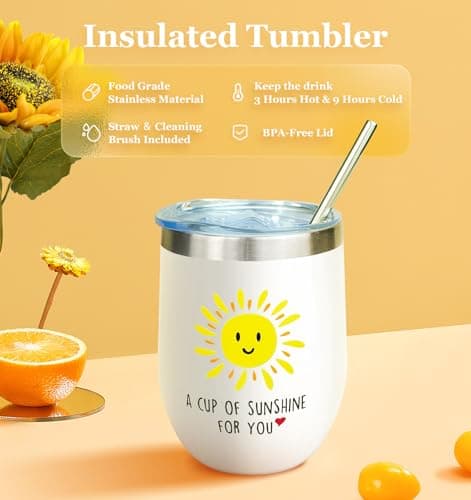 Sunflower Gifts for Women,Birthday Gift for Women,Sending Sunshine Gift,Thank You Gifts,Care Package,Thinking of You for Mom Grandma Sister Best Friend,Graduation for Her