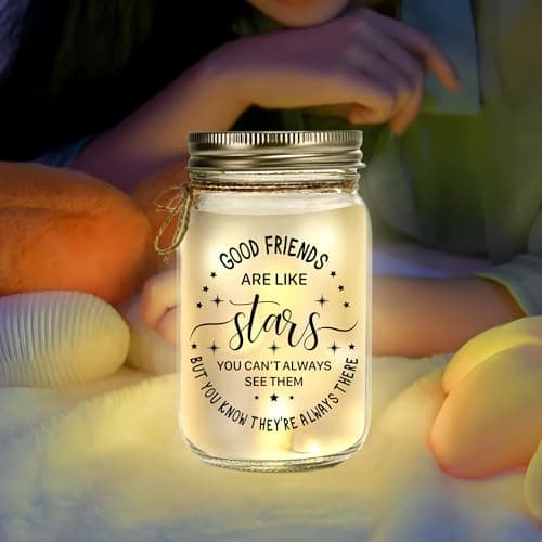 Kenon Mason Jar Night Light for Bestie, Birthday Day Gifts for Women, Home Decoration Lights, Personalized Mason Jar Mothers Day Christmas Gifts for Best Friends Sister