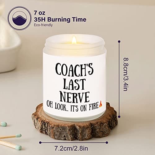 Niyewsor Soccer Coach Gifts, Lavender Scented Soy Wax Candle, Best Coach Christmas Gifts from Basketball/Baseball Team, Thank You Gift for Fitness/Athletic/Personal Trainer, Handmade, 7oz