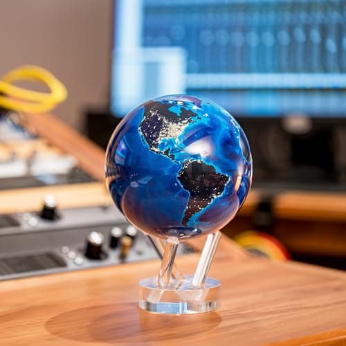 MOVA Globe – Earth at Night (6”) | Rotating Globe Powered by Light, No Batteries or Cords | City Lights Satellite Imagery | Unique Gift or Modern Desk Decor