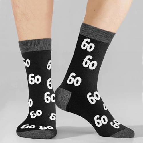 40th 50th 60th Birthday Gifts For Him, Men 40th 50th 60th Birthday Decorations, Cool Gifts Funny Crews Black Cotton Socks