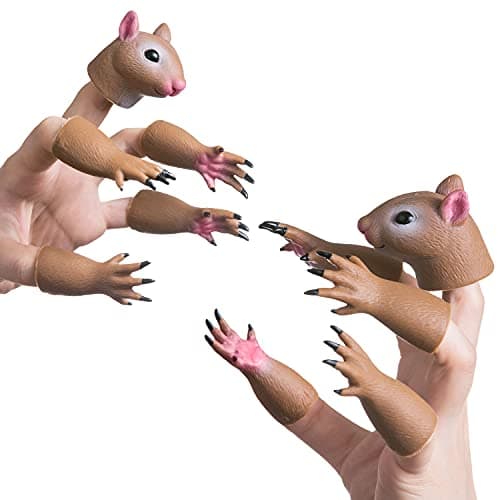 AQKILO Squirrel Finger Puppet Set, Animals Puppet Show Theater Props, Novelty Toys Weird Stuff Gifts