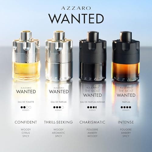 Azzaro Wanted Eau de Toilette - Vibrant & Irresistible Mens Cologne - Woody, Citrus & Spicy Fragrance - Fresh Notes of Cardamom, Lemon, Vetiver - Everyday Wear - Luxury Perfumes for Men