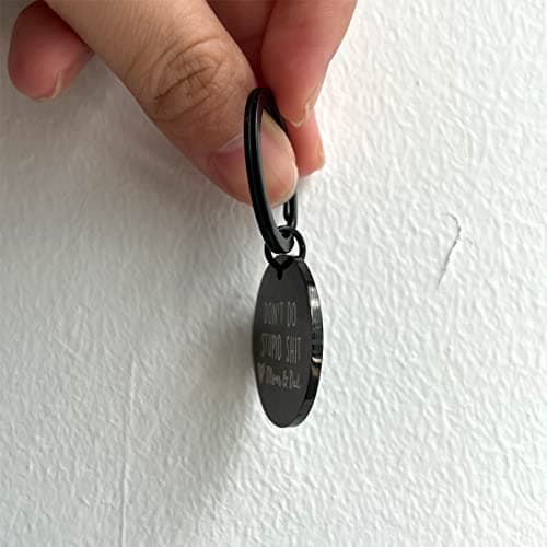 Funny Keychain Gift for Teenager from Mom, Don't Do Stupid Shit Keychain, Gift for Son Daughter Kids, Go to College Presents