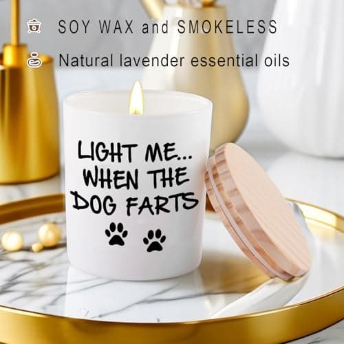 BFJLIFE Funny Gifts for Women Unique Dog Mom Dog Lovers Mothers Day Christmas Birthday Gifts for Her Girlfriend Sister Bestie Best Friend Wife Stocking Stuffers for Women Lavender Scented Soy Candles