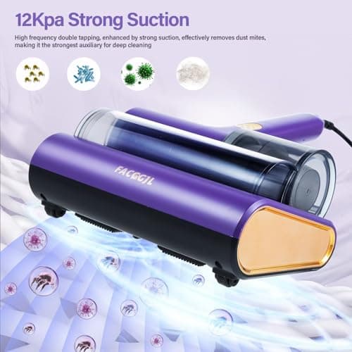Mattress Vacuum Cleaner uv sanitizing, 16kpa Mattress Vacuum Cleaner Powerful Suction, Handheld Couch Cleaner Machine Deep Cleaner for Bed Cleaning, Sheet, Fabric Sofa Vacuuming