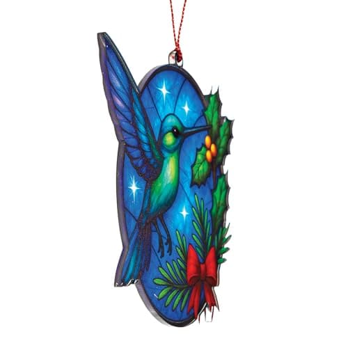 Christmas Ornaments 2025 – Hummingbird Suncatcher Window Hanging Decoration, Hummingbird Christmas Ornament for Holiday Tree, Unique Handmade Gift Idea, Beautiful Glass Style Ornament for Bird Lovers