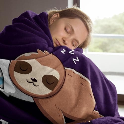 Funny Grandma Birthday Gifts, Grandma is Charging Sloth Blanket 60" x 50", Gift for Grandmas from Grandkids, Grandmas Gifts for Christmas Mothers Day, Super Soft Blanket for Grandmother