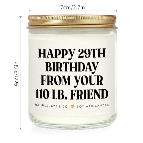 BaubleDazz Funny Best Friend Birthday Gifts for Women- Handmade Lavender Soy Wax Candle- Happy 30th, 40th, 50th, 60th,70th Birthday Gifts for Women, Friend, Her, Bestie (7oz)