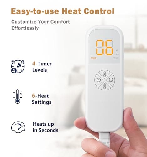 Heating Pad for Back, Neck, Shoulder Pain & Cramps Relief, Electric Heating Pad with 6 Heat Settings, Auto-Off, Moist Dry Heat Options, Fathers Day for Dad Husband, Mens Gifts for Dad Husband Him