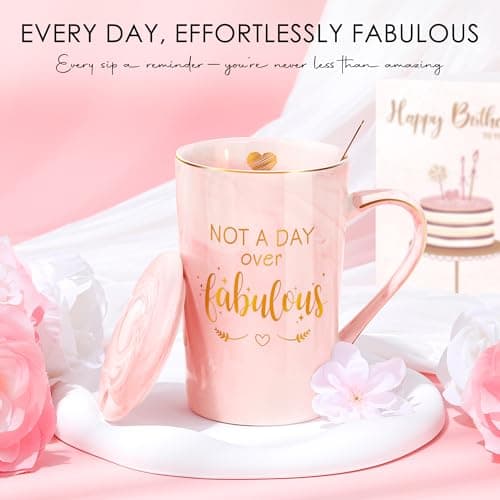 Birthday Gifts for Women Happy Birthday Gift Baskets for Women Unique Not A Day Over Fabulous Mug Gift ideas Pink Gifts Box Set Presents for Her Friends Mom Sister Wife Coworkers Daughter Aunt Mom