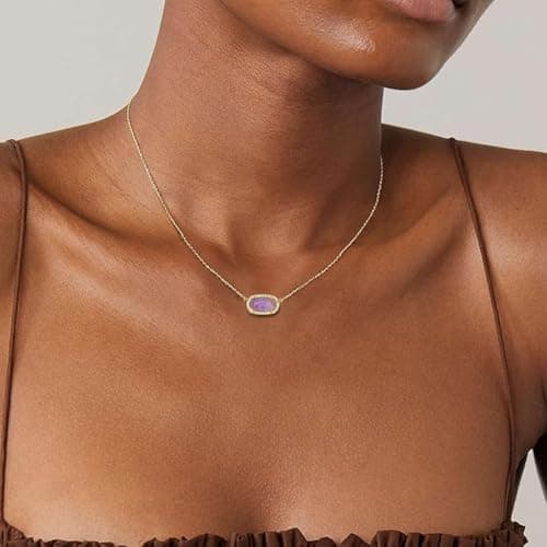 Freinit Gold Necklace for Women, 14K Dainty Pendant Choker, Adjustable Chain, Minimalist Gift for Birthday Valentine's Day Graduation Niece GF