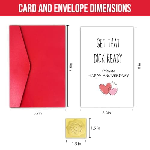 Hilarious Anniversary Card for Husband, Happy Anniversary Card Gift, One Year Cardstock for Boyfriend, (Get that Ready)