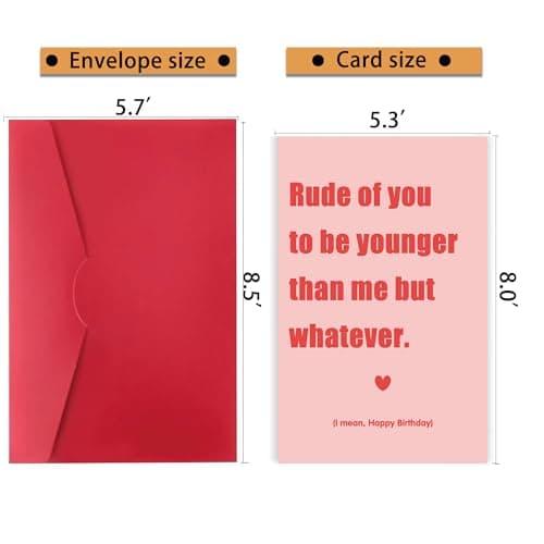 Funny Birthday Card & Gifts for Friend Sister Bestie, Humorous Birthday Card for Husband Wife, Cute Birthday Card for Men Women, Younger Than Me But Whatever