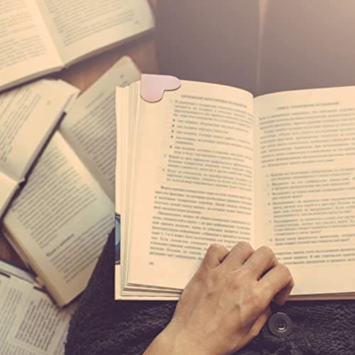 Leather Heart Bookmarks, Wayzton Corner Page Book Accessories for Women, Kids, Cute Handmade Reading Gifts