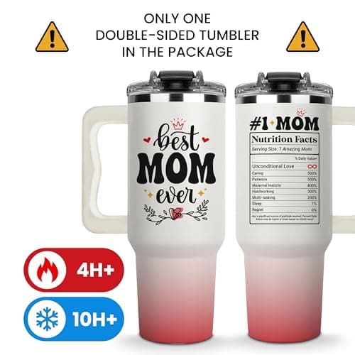 Best Mom Ever Tumbler, Mommy Coffee Mug, Mama Tumblers, Momma Gift Ideas, Funny Birthday Present For Her, Mom Cup, Cute Mother Day Gift Tumbler With Handle 40oz