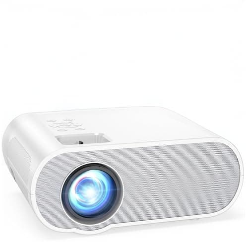 Projector, Native 1080P Full HD Bluetooth Projector with Speaker, Outdoor Portable Movie Mini Projector Compatible with Laptop, Smartphone, TV Stick, Xbox, PS5