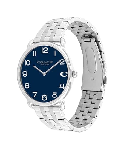 Coach Elliot 2H Quartz Watch for Men - Stainless Steel Wristwatch - Classic, Minimalist - Water Resistant 3 ATM/30 Meters - Premium Fashion Timepiece for Everyday Wear - 41mm