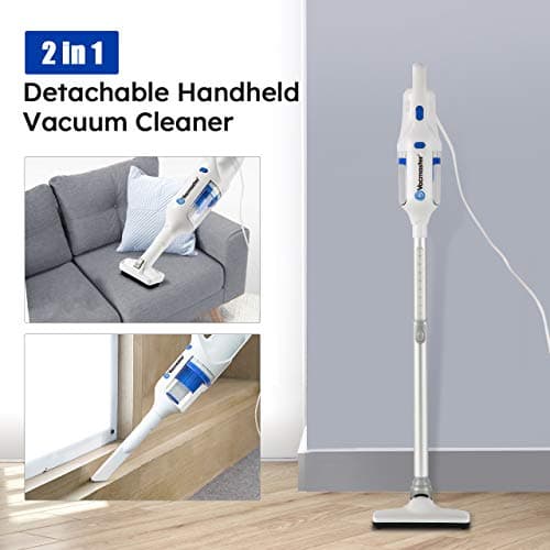 Vacmaster Corded Stick Vacuum Cleaner 2 in 1 Ultra-Lightweight 14Kpa Power Suction Handheld Vacuum Cleaner with Washable HEPA Filter for Home, Car, Pet Hair, Carpet, Hard Floor
