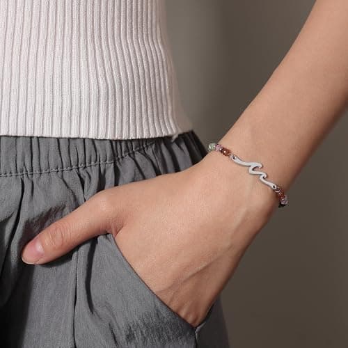 TONY & SANDY Friend Gifts for Women, Sister Gift, Friendship Bracelets, Wave Bracelet, Best Friend Birthday Gifts for Women, Bestie Bracelets, Christmas Stocking Stuffers for Woman