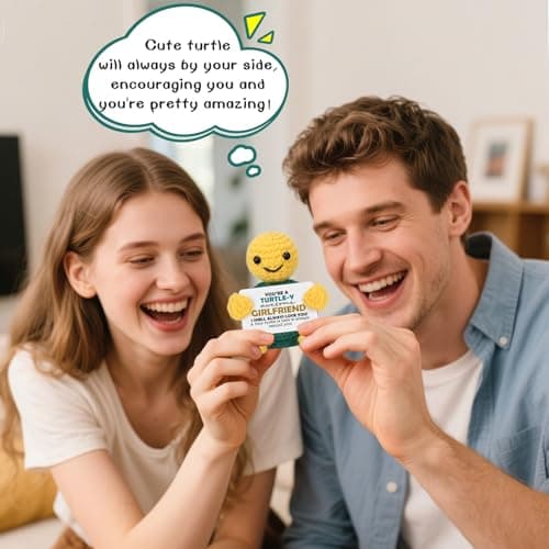 Girlfriend Gifts for Her, To My Love Birthday Anniversary Wedding Graduation Gift for Girlfriend Her from Boyfriend, Romantic I Love You Gift for Girlfriends, Handmade Positive Crochet Animals Turtle