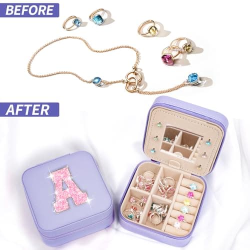 Christmas Gifts for Teens Girls - Gifts for Teen Girl Trendy Stuff,Birthday Gifts for 5 6 7 8 9 10 11 12 13 14 15 Year Old Girls,Cute Travel Jewelry Case Small Box | Lavender,A
