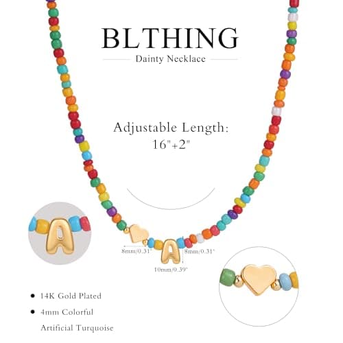 Colorful Initial Necklaces for Girls Kids - Colorful Heart Bubble Initial Letter Necklace Teen Girls Gifts Trendy Stuff Birthday Gifts for 5 6 7 8 9 19 Year Old Girl Gifts