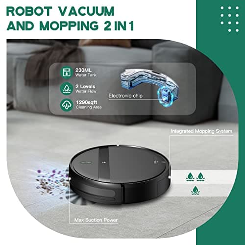 Robot Vacuum and Mop Combo, App/Alexa Control, Smart Robot Vacuum Cleaner, Ultra-Thin, Automatic Recharge Robotic Vacuum Cleaner for Pet Hair/Carpet/Hard Floor