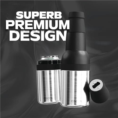 Asobu Frosty Beer Holder,Vacuum Insulated Double Walled Stainless Steel Beer Can and Bottle Cooler with Beer Opener, Bpa Free, Fits Standard 12oz, Ice Cold for Hours, Great Gift for Beer Lovers
