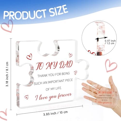 Father's Day Gifts for Dad, Dad Birthday Gift, Dad Gifts from Daughter Son, Dad Gifts for Fathers Day, Cool Gifts for Dad Acrylic Block Presents for Dad Christmas Gifts for Dad