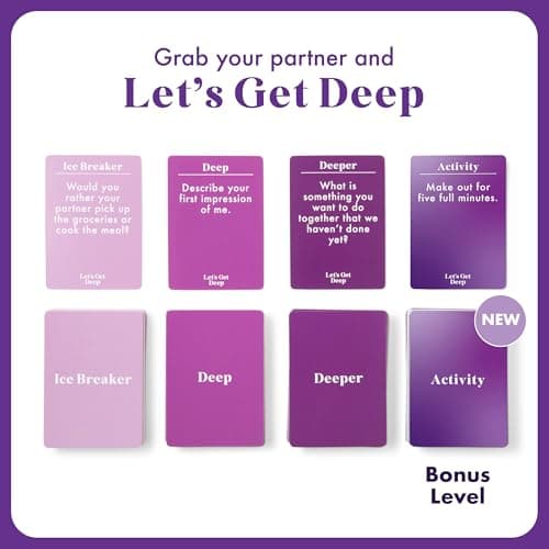 Let's Get Deep by Relatable, A Question Card Game for Couples, Great for Date Night Ideas, Holiday Couples Gifts, and Long Distance Relationship Gifts, Includes 200 Cards to Build Up Intimacy