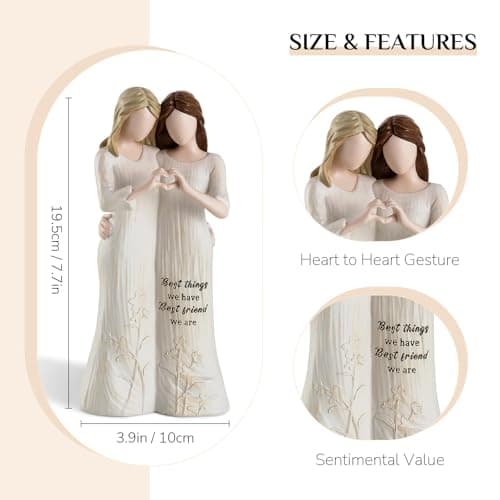 Best Friend Figurines - Friendship Bestie Gifts for Women - Christmas Birthday Gifts for Sisters from Sister