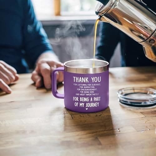 Gossby 14oz Insulated Coffee Tumbler Mug - Thank You for Listening - Thank You, Appreciation, Birthday Gift for Women, Men, Teacher, Boss, Coworker, Friend - Travel Cup with Lid, Straw