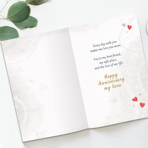 Romantic Anniversary Card for Husband, Funny Anniversary Card Gifts from Wife, Sweet Wedding Day Gifts for Husband