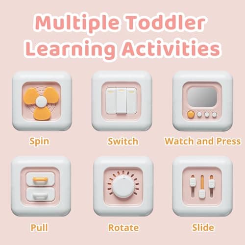 Busy Cube Toys for 1 Year Old Girl Gifts, Montessori for Baby Girl, Travel Sensory Toys for Toddlers 1-3, Learning Fine Motor Skills| 1st Birthday Girl Gifts 12 Months +