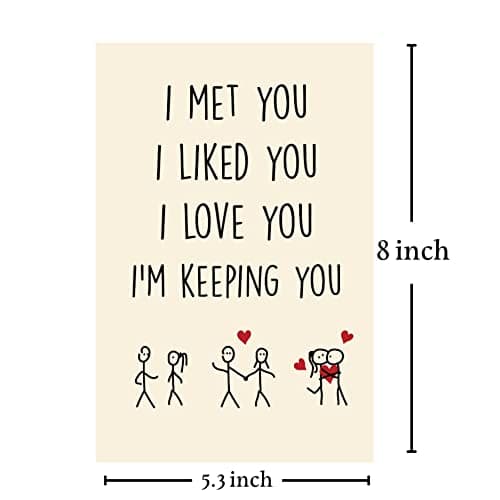 Cheerin Anniversary Day Cards for Him and Her - Romantic Greeting Card with Envelope - Sweet Birthday Card for Husband Wife Girlfriend Boyfriend