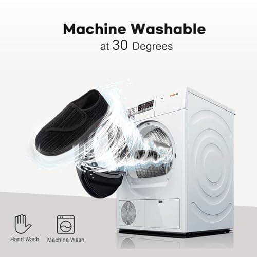 LongBay Men's Memory Foam Diabetic Slippers Comfy Warm Plush Fleece Arthritis Edema Swollen House Shoes