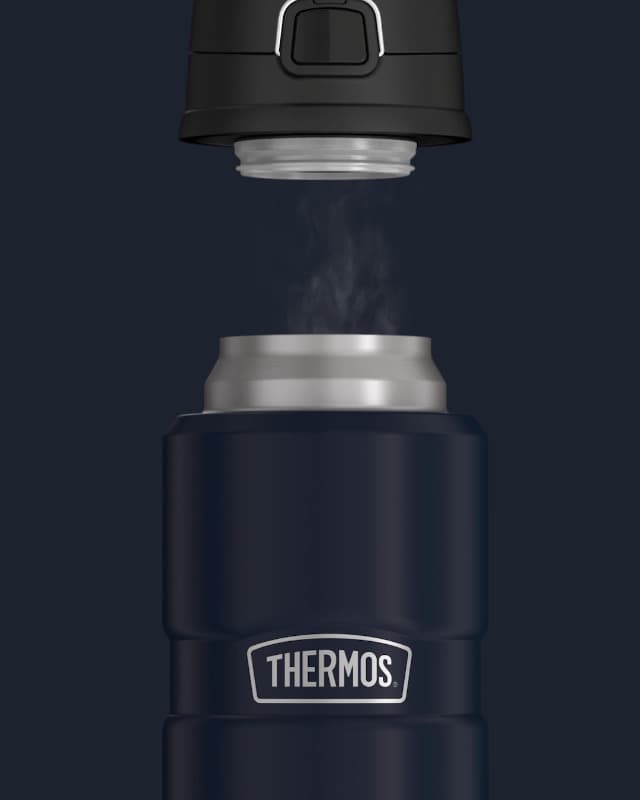 THERMOS Stainless King Vacuum-Insulated Drink Bottle, 24 Ounce, Matte Steel