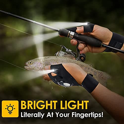 PARIGO LED Flashlight Gloves, Stocking Stuffers for Men Gift for Dad Husband Grandpa, Cool Gadget Christmas Birthday Gifts for Men Adults Him Boyfriend Guy Car Repairing Fishing Camping Reading Light