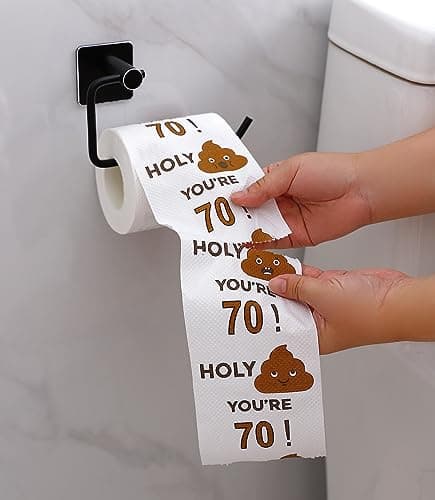 Happy Birthday Gifts for Boys Son and Girls - 3-Ply Funny Toilet Paper Roll, Birthday Toilet Paper Gag Funny Birthday Gift Novelty for Birthday Party Decorations Eighteenth Party Supplies (70th Years)