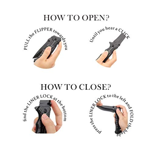 Corfara Engraved Black Pocket Knife for Stepfather Birthday Gifts - Dad & Father's Day Gift from Daughter & Son - Thank You for Being the Dad You Didn't Have to Be