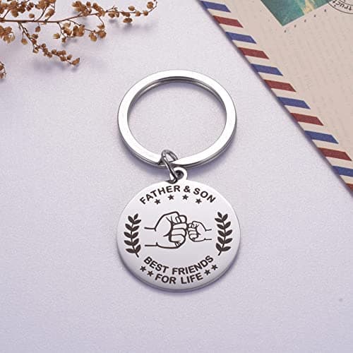 Dad Keychain from Son Funny Papa Key Chains Gifts for Daddy Unique Fathers Day Birthday Christmas Presents