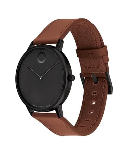 Movado Face Men's Luxury Quartz Watch - Swiss Movement - Water Resistance 30 Meters (3ATM) - Elegant Timepiece - Gift for Him - 41mm