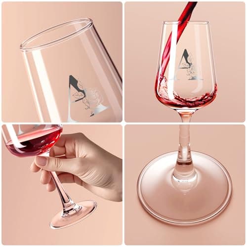 Personalized Wine Glass Gifts for Women - Monogrammed A-Z Wine Glasses Gift | Custom Christmas Gift, Valentines Day, Birthday Gifts for Women Her Mom Wife Best Friend Sister (A)