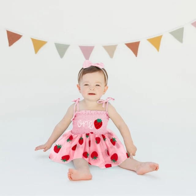 Baby Girl 1st Birthday Clothes One Year Old Tulle Romper Sleeveless Bodysuit Cake Smash Outfits