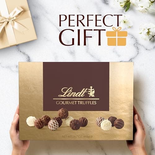 Lindt Gourmet Chocolate Truffles Gift Box, Assorted Chocolate Candy for Mother's Day Gifts, 26 Count, 14.7 oz. Box