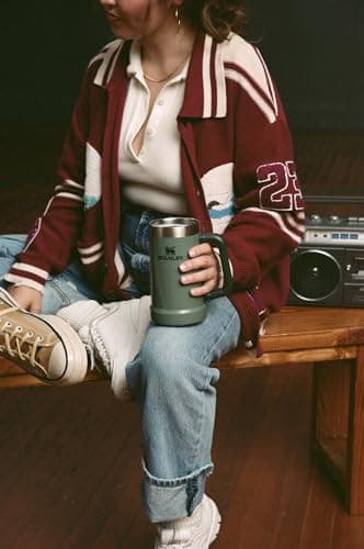 Stanley Stay-Chill Beer Stein 24 oz | Heavy Duty Big Grip Handle | Beer Tumbler Drink Cup, Holds 2 Cans | Insulated Stainless Steel Party Mug | BPA-Free