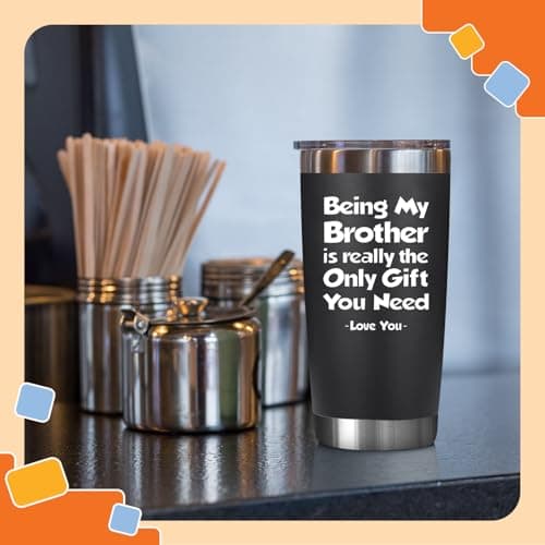 NewEleven Gift For Brother From Sister, Bro - Best Birthday Gift For Big, Little Brother, Siblings, Brothers In Law - Funny Gag Gifts For Men - 20 Oz Tumbler