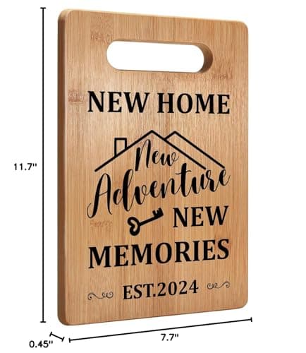 Housewarming Gift for New House Homeowner, House Warming Gifts New Home 2025 Cutting Board Gift, First Home Gift for Neighbor, Realtor Closing Gifts for Home Buyers New Home New Adventure New Memories